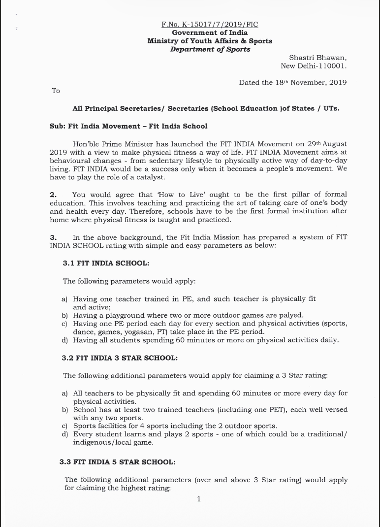 Fit India Movement official document